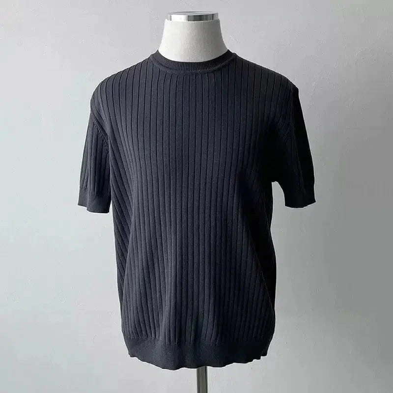 VERTICAL KNIT SHORT SLEEVE SHIRT