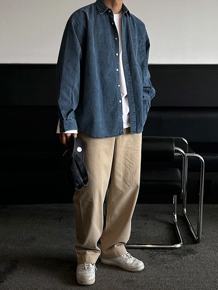BLUE BUTTON-UP SHIRT