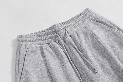 GRAY BUTTON-UP HOODIE & WIDE SWEATPANTS