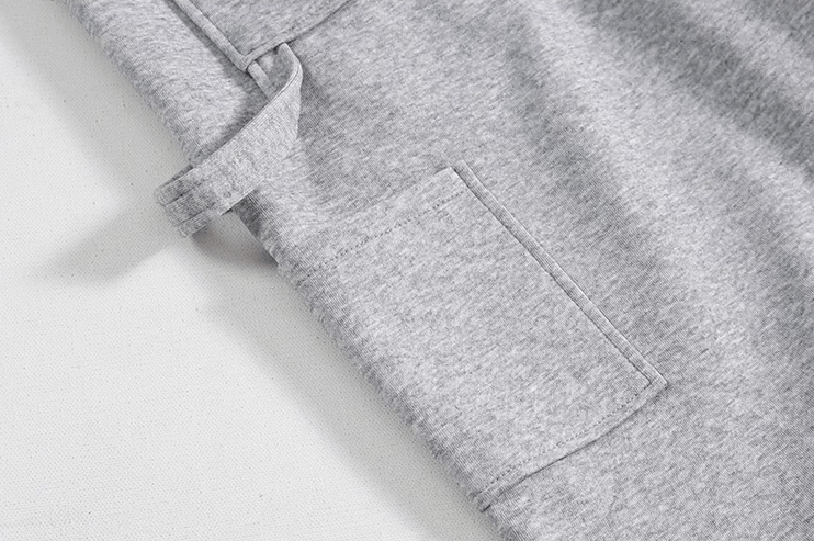 GRAY BUTTON-UP HOODIE & WIDE SWEATPANTS