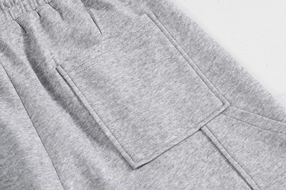 GRAY BUTTON-UP HOODIE & WIDE SWEATPANTS