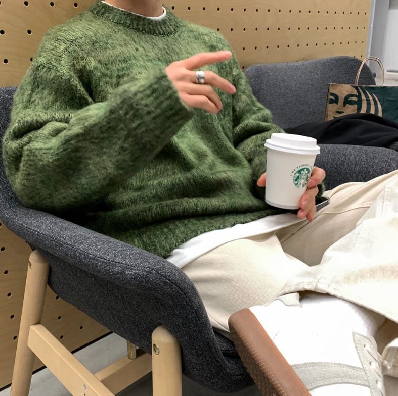 MOHAIR WOOLEN KNITTED SWEATER