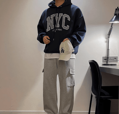 EMBROIDERED NYC PULLOVER HOODIE