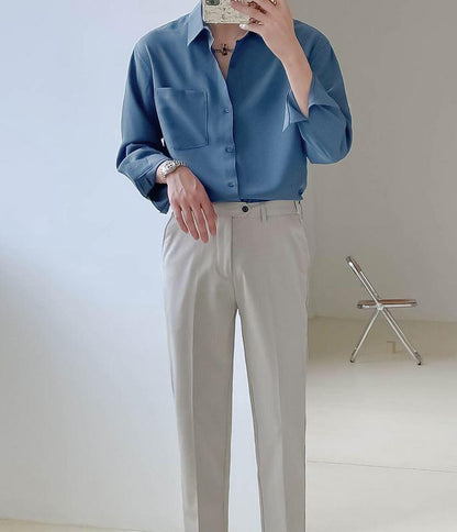 ESSENTIALS BUTTON-UP COLLAR SHIRT