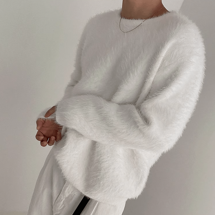 MOHAIR KNITTED ROUND NECK SWEATER