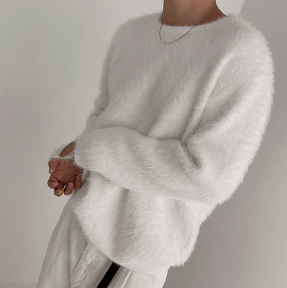 MOHAIR KNITTED ROUND NECK SWEATER