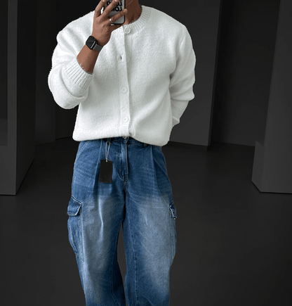 MOHAIR BUTTON-UP SWEATER CARDIGAN