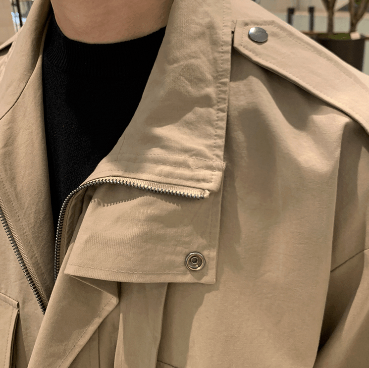 TWO LAYER COLLAR WRIST BELT JACKET