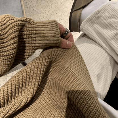 KNITTED BUTTON-UP SHIRT SWEATER