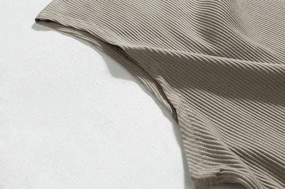 PLEATED SLEEVELESS SHIRT & WIDE DRAWSTRING PANTS