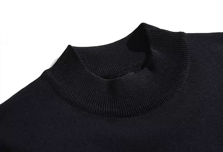 KNIT MOCK NECK SHORT SLEEVE