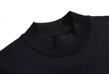 KNIT MOCK NECK SHORT SLEEVE