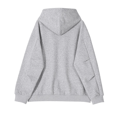 GRAY BUTTON-UP HOODIE & WIDE SWEATPANTS