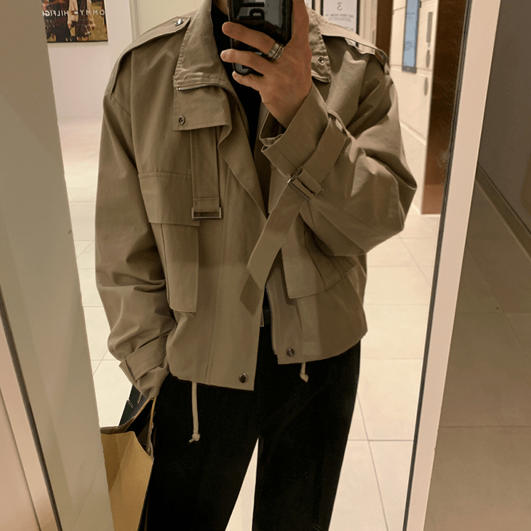 TWO LAYER COLLAR WRIST BELT JACKET