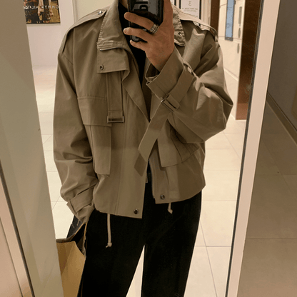 TWO LAYER COLLAR WRIST BELT JACKET