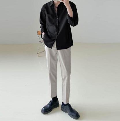 ESSENTIALS BUTTON-UP COLLAR SHIRT