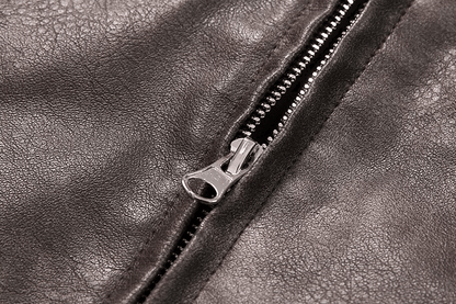 OLD BROWN RODEO LEATHER ZIP-UP JACKET