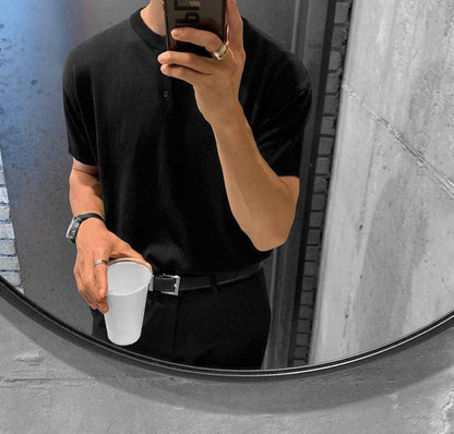 HALF BUTTON SHORT SLEEVE