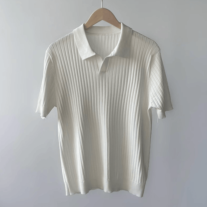 VERTICAL KNIT POLO SHORT SLEEVE