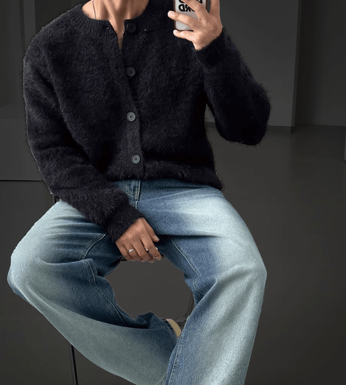 MOHAIR BUTTON-UP SWEATER CARDIGAN