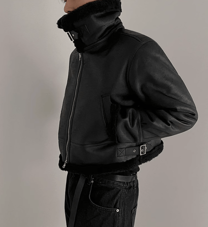 SUEDE MOTORCYCLE LEATHER JACKET