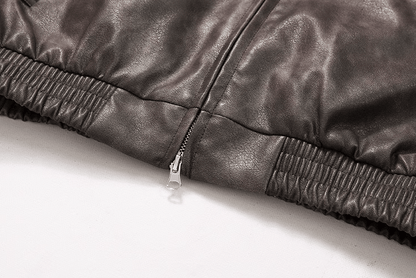 OLD BROWN RODEO LEATHER ZIP-UP JACKET