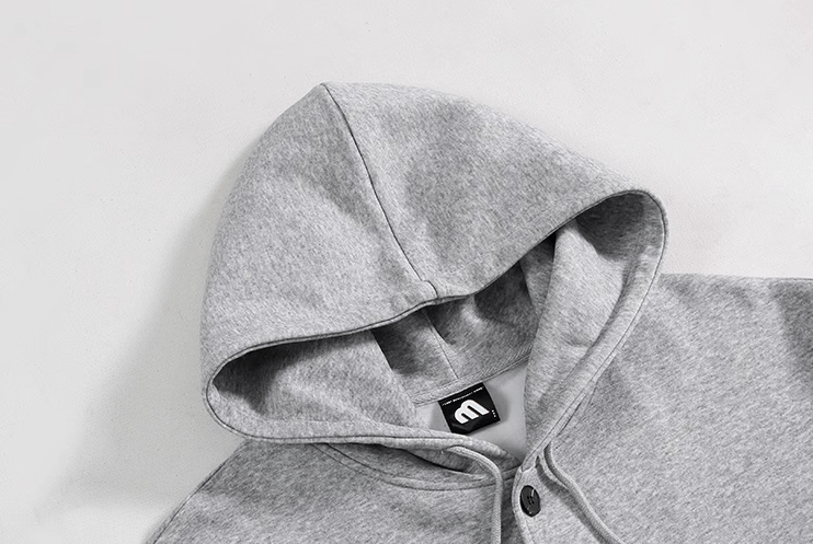 GRAY BUTTON-UP HOODIE & WIDE SWEATPANTS