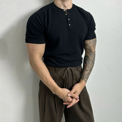 HENLEY COLLAR SHORT SLEEVE