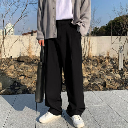 FOLDED PLEATED STRAIGHT PANTS