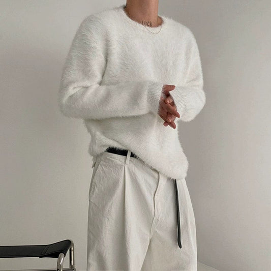 MOHAIR KNITTED ROUND NECK SWEATER