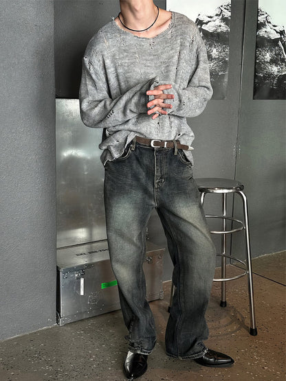KNIT DISTRESSED LONGSLEEVE