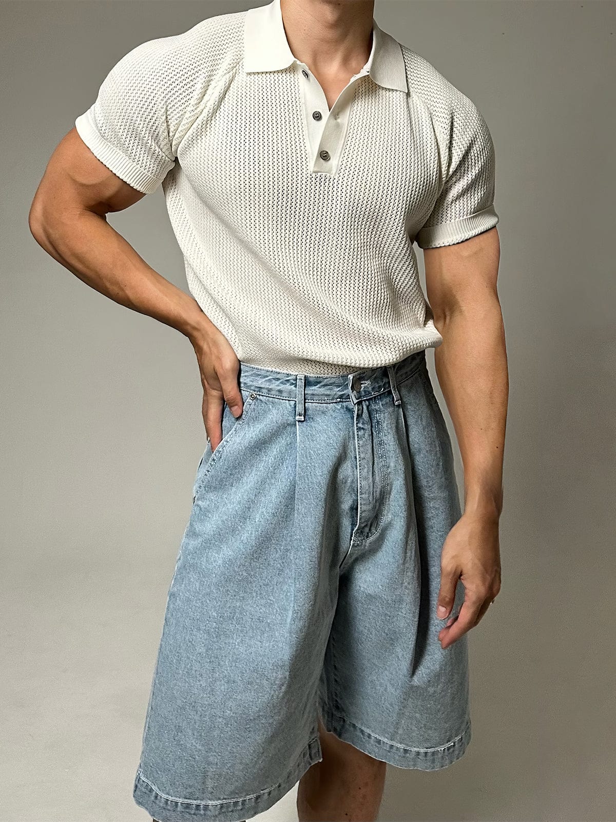 KNIT SHORT SLEEVE POLO SHIRT