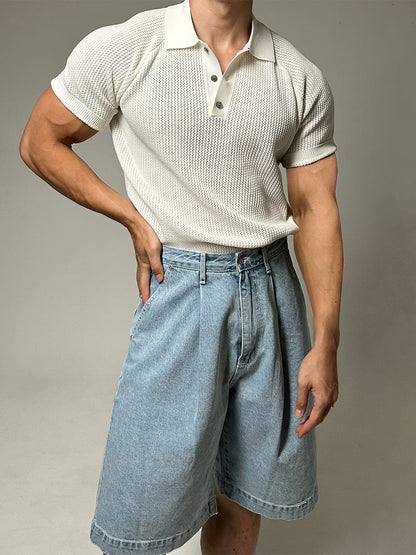 KNIT SHORT SLEEVE POLO SHIRT