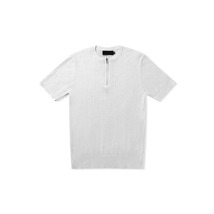 SLIM HALF ZIP KNIT SHORT SLEEVE