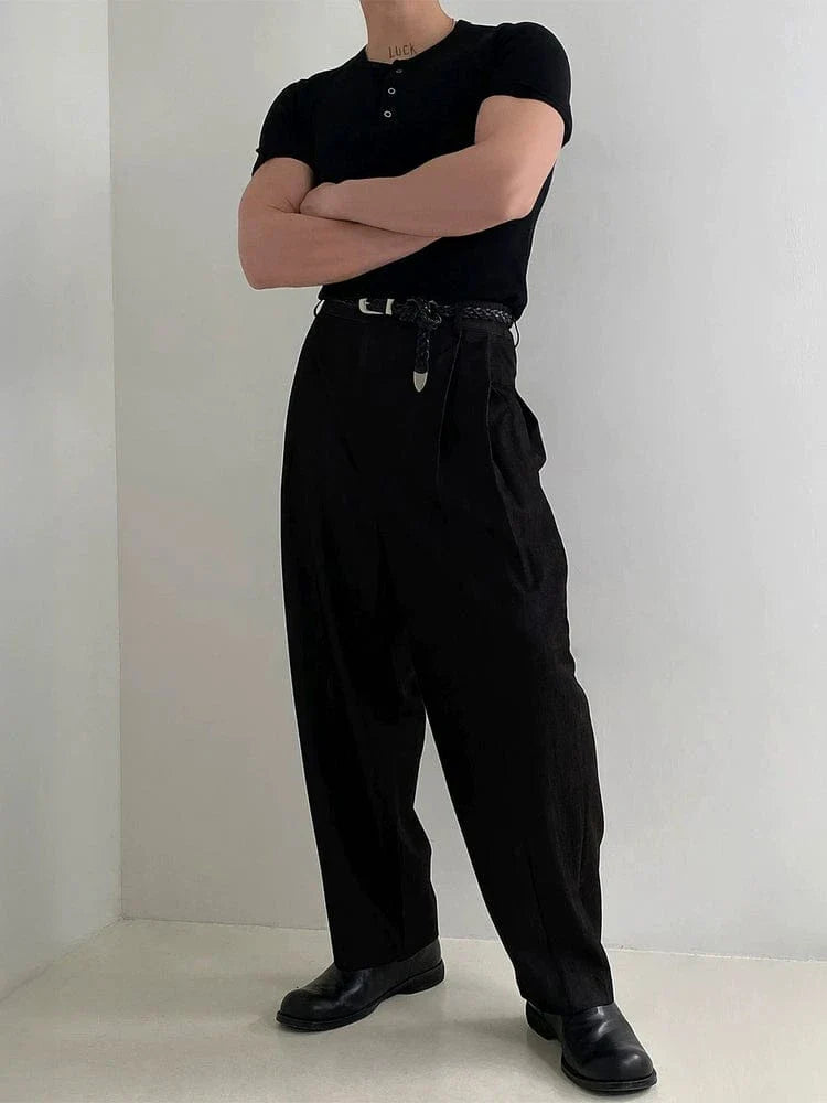 SLIM HERNY COLLAR SHORT SLEEVE