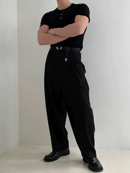 SLIM HERNY COLLAR SHORT SLEEVE