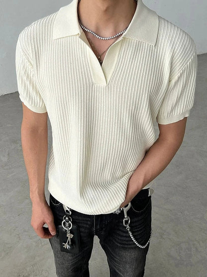 KNITWEAR V-NECK SHORT SLEEVE