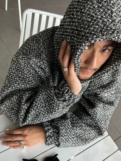 TWEED PULLOVER HOODIE