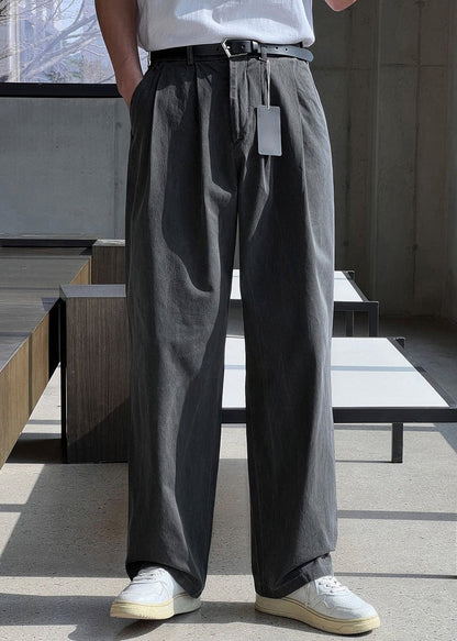 PLEATED FOLDED RELAX STRAIGHT JEANS