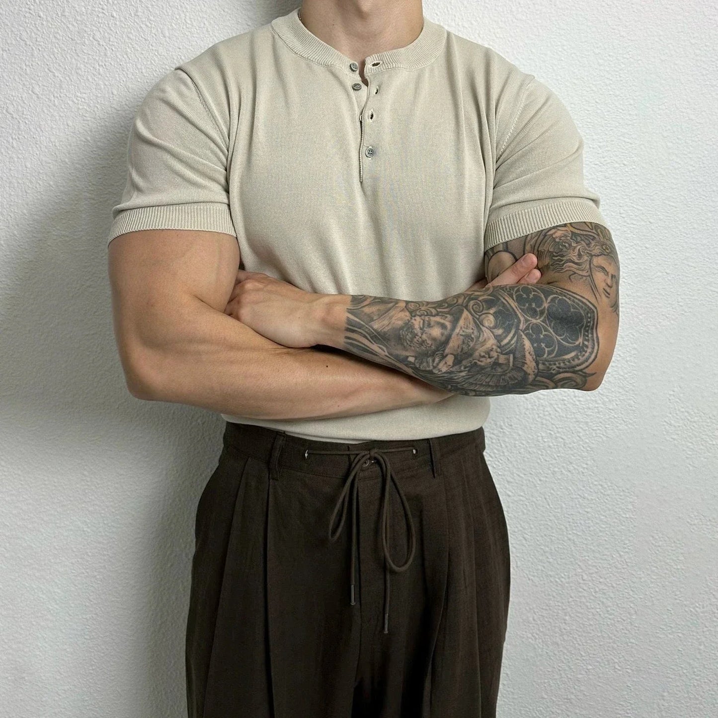HENLEY COLLAR SHORT SLEEVE