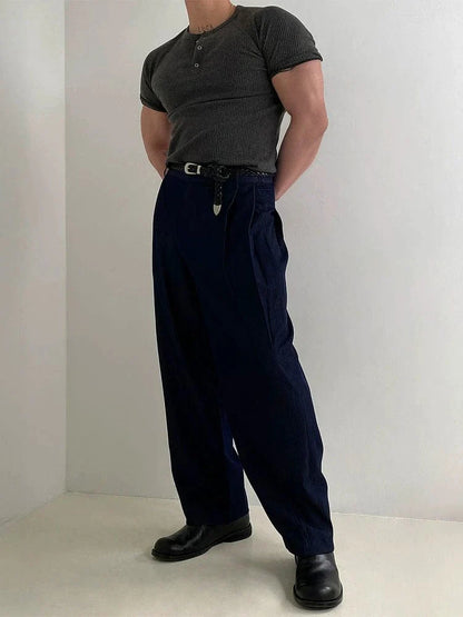 SLIM HERNY COLLAR SHORT SLEEVE