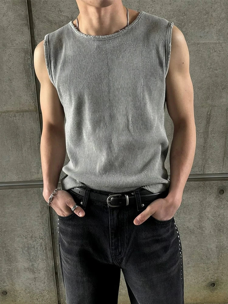 DISTRESSED KNIT TANK TOP
