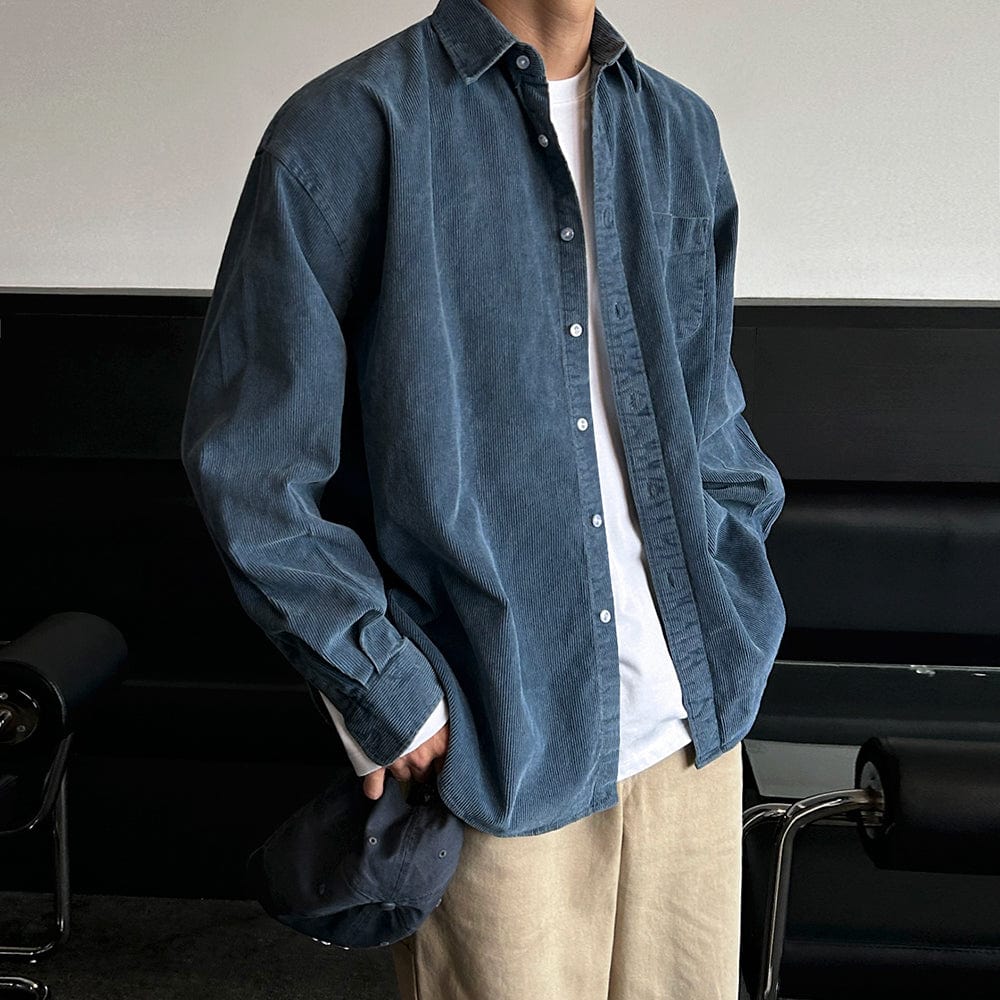 BLUE BUTTON-UP SHIRT
