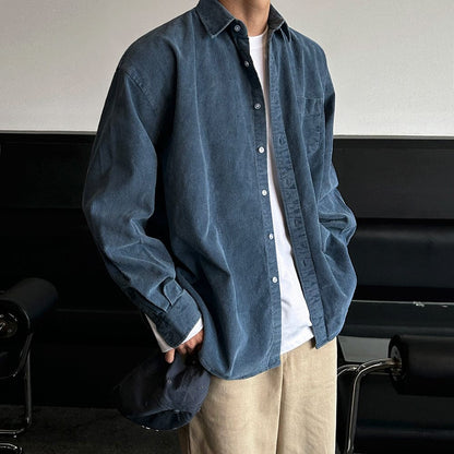 BLUE BUTTON-UP SHIRT