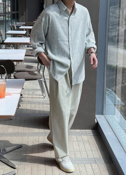 PLEATED FOLDED RELAX STRAIGHT JEANS