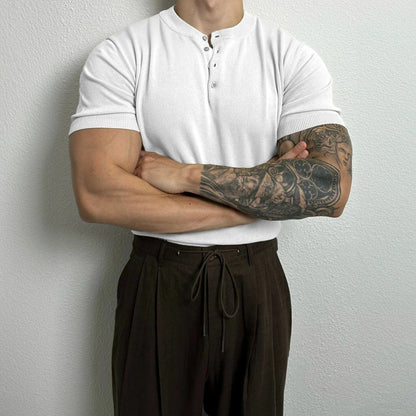 HENLEY COLLAR SHORT SLEEVE
