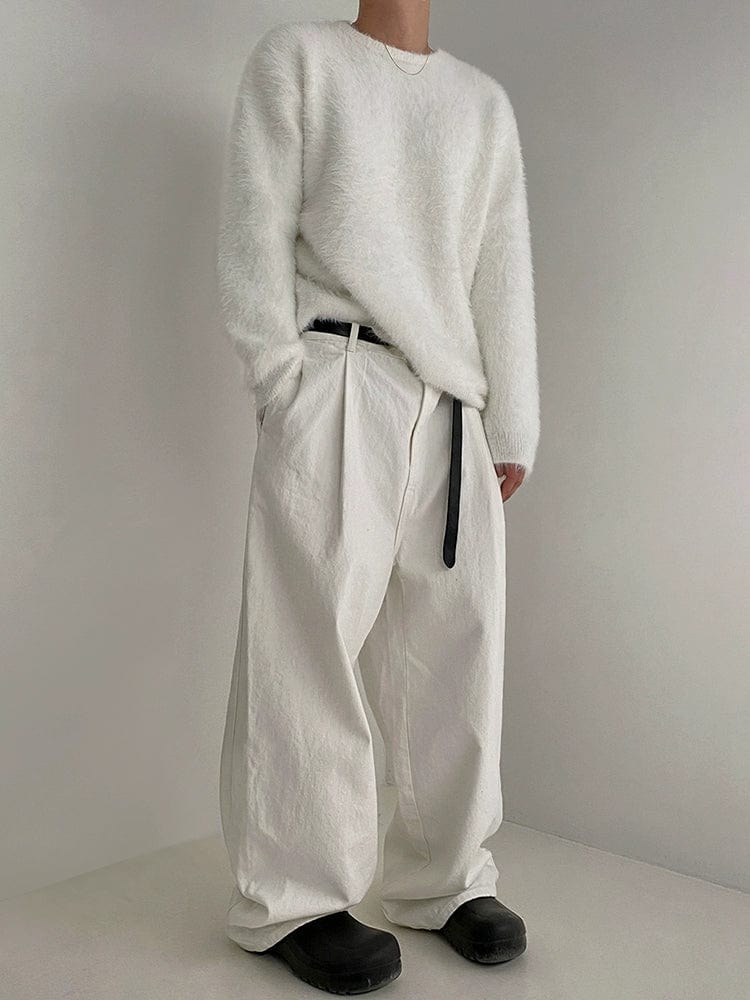 MOHAIR KNITTED ROUND NECK SWEATER