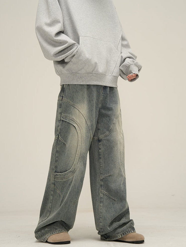 DEKONSTRUKTIERTE DENIM-STRAIGHT-JEANS