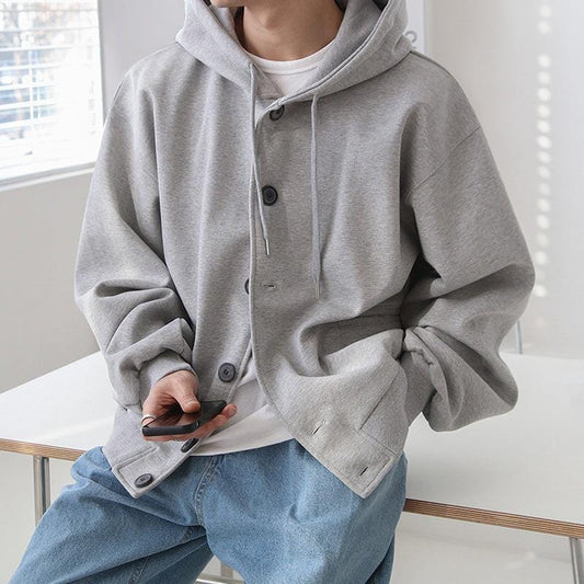 OVERSIZE BUTTON-UP HOODIE JACKET