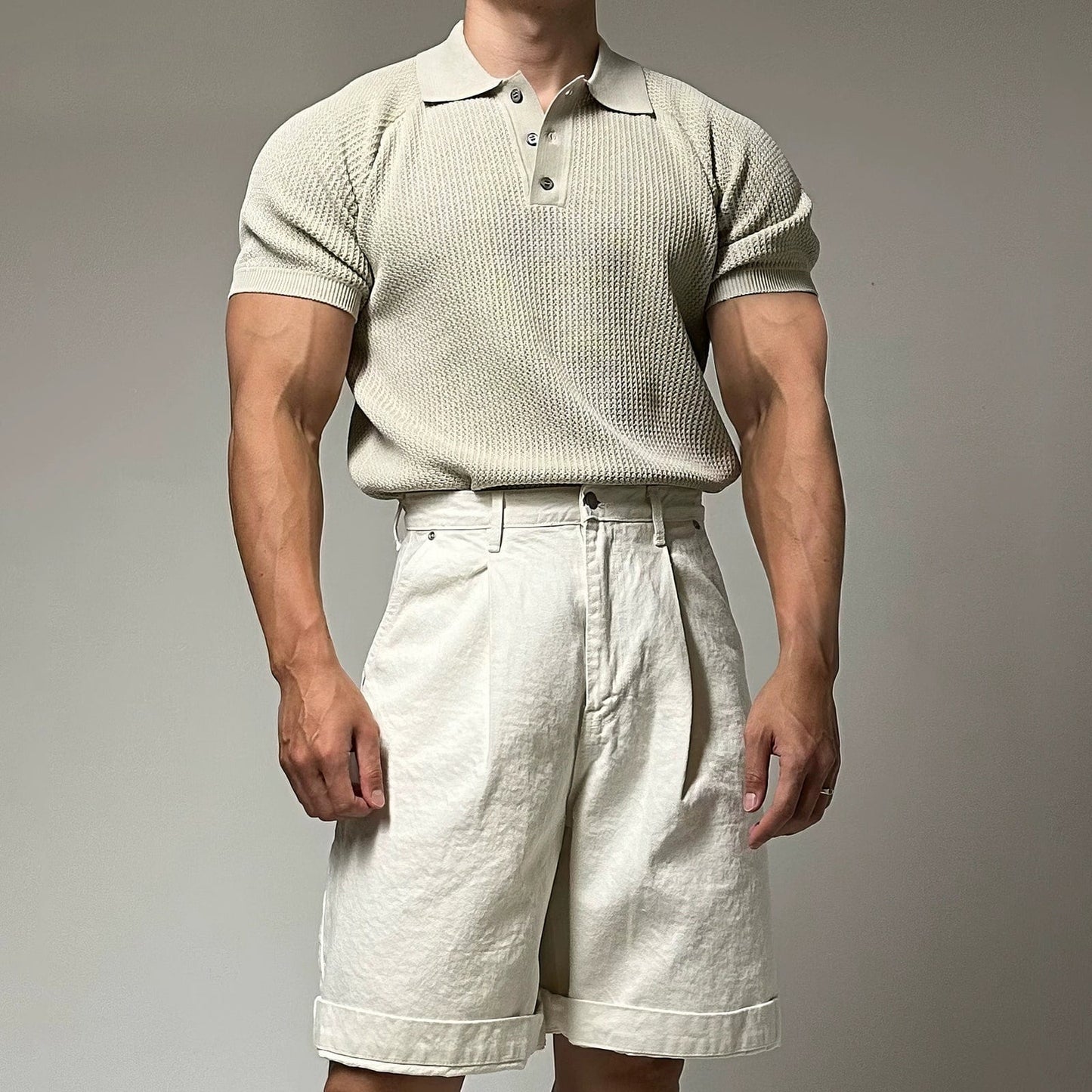 KNIT SHORT SLEEVE POLO SHIRT